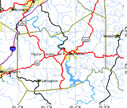Taylor County, WV map