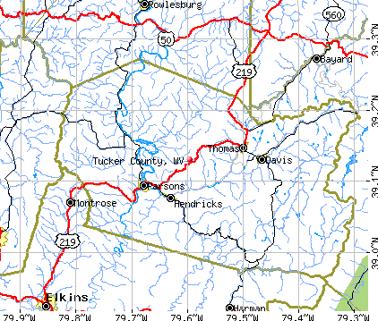 Tucker County, West Virginia detailed 