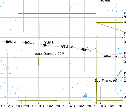 Yuma County, CO map
