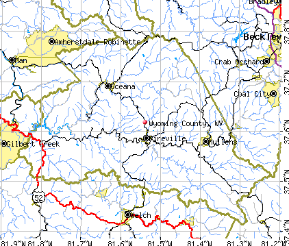 Wyoming County, WV map