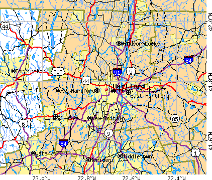 Hartford County, CT map