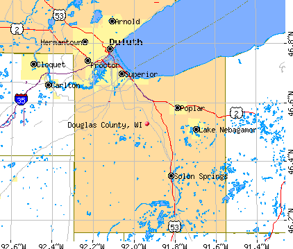 Douglas County, WI map
