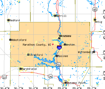 Marathon County, WI map