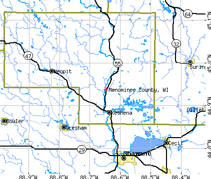 Menominee County, WI map