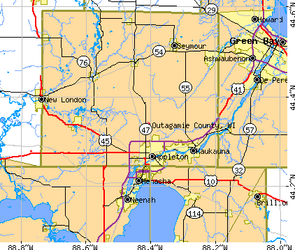 Outagamie County, WI map