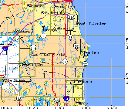 Racine County, WI map