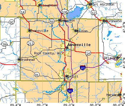 Rock County, WI map