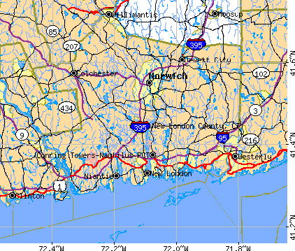 New London County, CT map