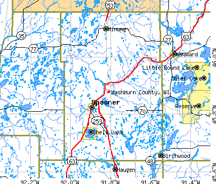 Washburn County, WI map