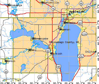 Winnebago County, WI map