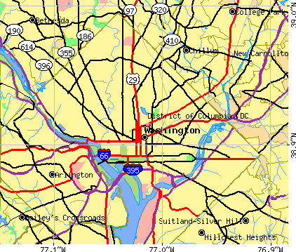 District of Columbia, DC map