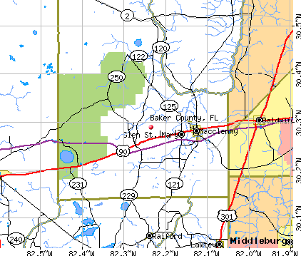 Baker County, FL map