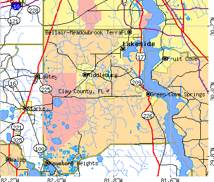 Clay County, FL map