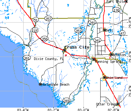 Dixie County, FL map