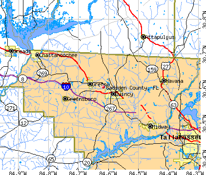 Gadsden County, FL map