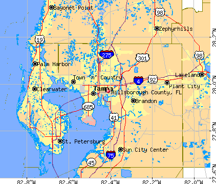 Hillsborough County, FL map