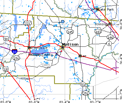 Madison County, FL map