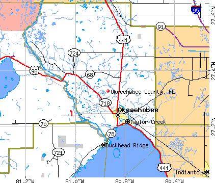 Okeechobee County, FL map