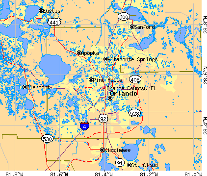 Orange County, FL map