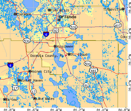 Osceola County, FL map