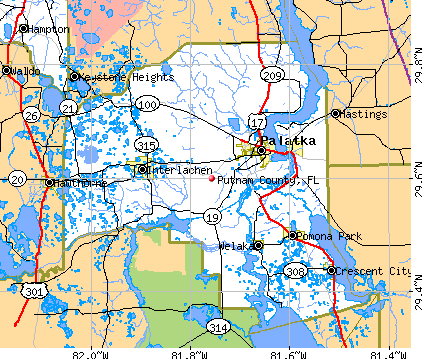 Putnam County, FL map