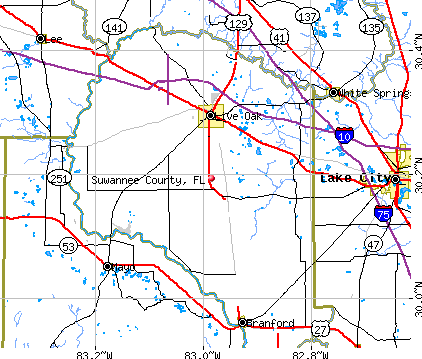 Suwannee County, FL map