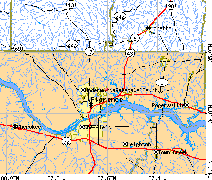 Lauderdale County, AL map