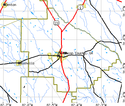 Bacon County, GA map