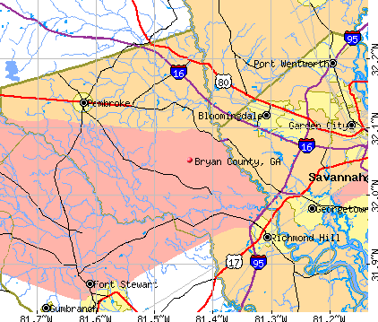 Bryan County, GA map