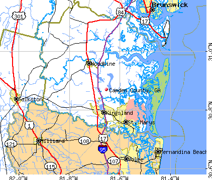 Camden County, GA map