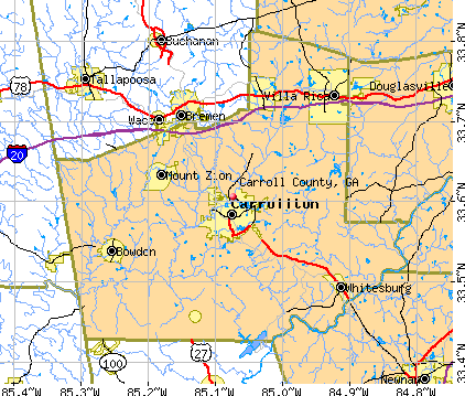 Carroll County, GA map