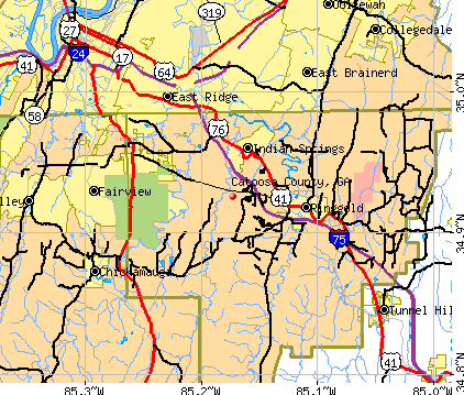 Catoosa County, GA map