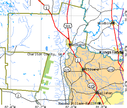 Charlton County, GA map