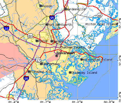 Chatham County, GA map