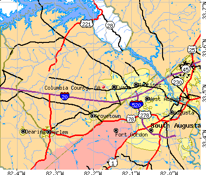 Columbia County, GA map
