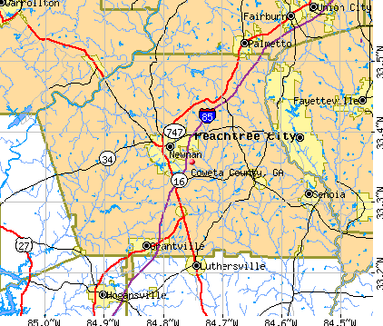 Coweta County, GA map