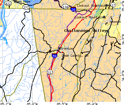 Dade County, GA map