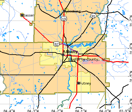 Dougherty County, GA map