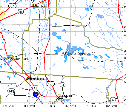 Echols County, GA map