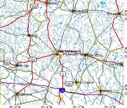 Emanuel County, GA map