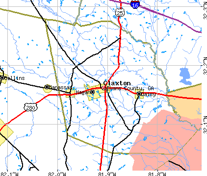 Evans County, GA map