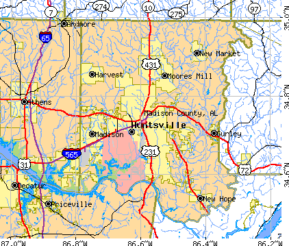 Madison County, AL map