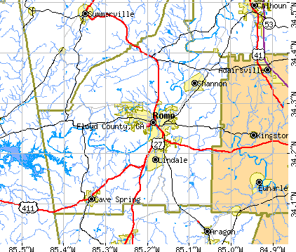 Floyd County, GA map