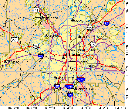 Fulton County, GA map