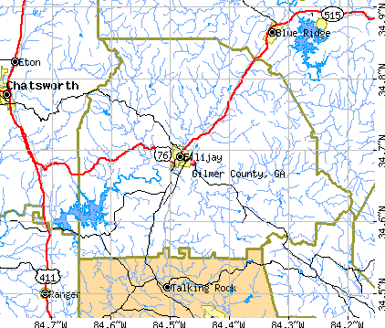 Gilmer County, GA map