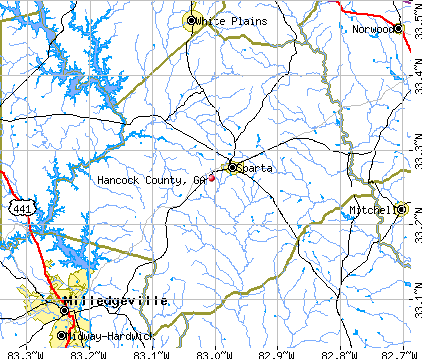 Hancock County, GA map