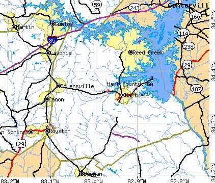 Hart County, GA map