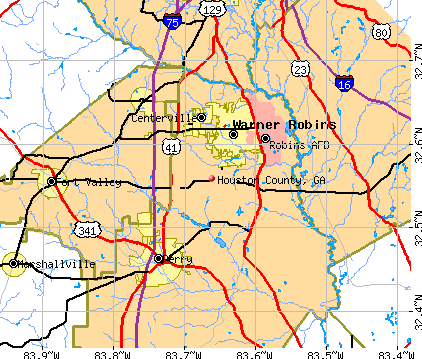 Houston County, GA map