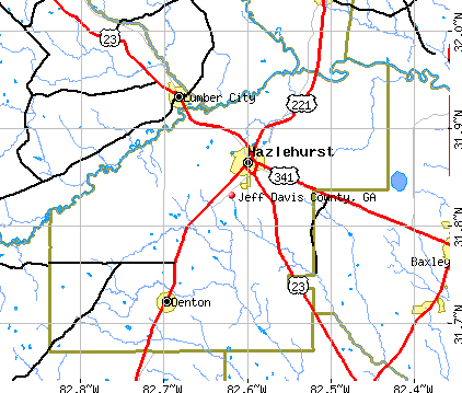 Jeff Davis County, GA map