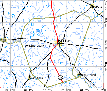 Jenkins County, GA map